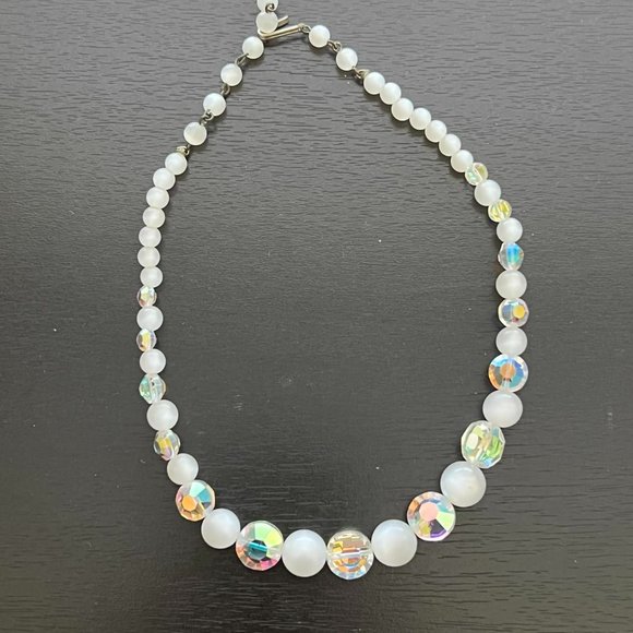 Antique AB Glass and Frosted Glass Choker - Picture 3 of 3